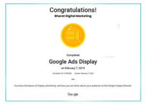 "Bharat Digital Marketing" certificate