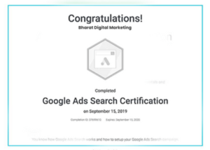 "Bharat Digital Marketing" certificate4
