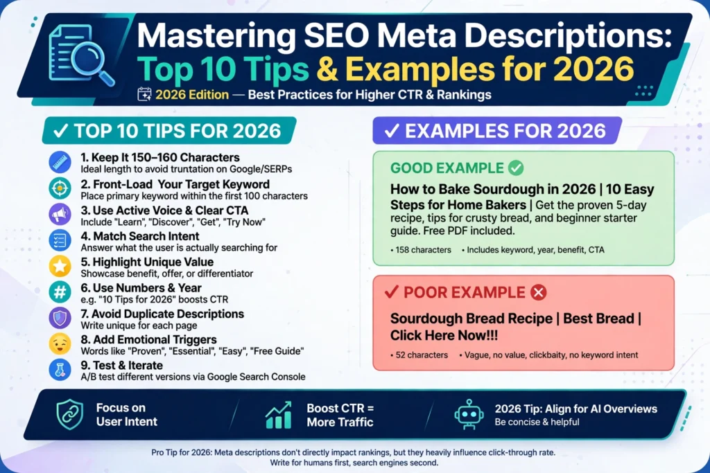 Mastering SEO Meta Descriptions: Top 10 Tips & Examples for 2026